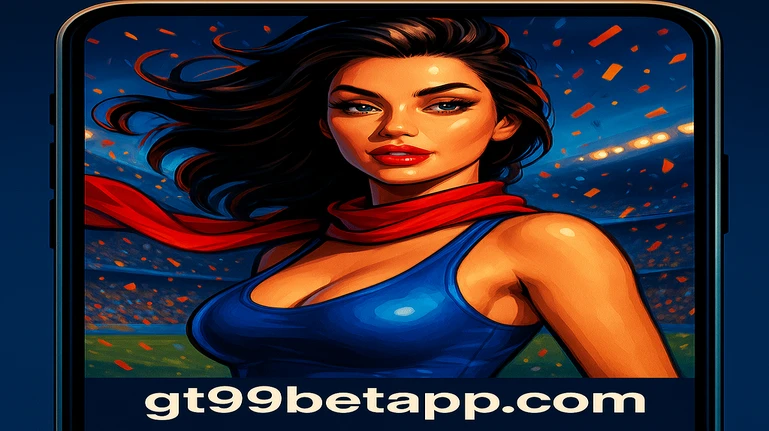 একটি স্টাইলিশ নারী স্পোর্টস-ভক্ত ট্যাটু সহ ভীড়ে ভরপুর স্টেডিয়ামে উল্লাস করছেন; তার ছবি একটি স্মার্টফোন-স্ক্রীনের ফ্রেমে বাঁধা, gt99 game অ্যাপের মাধ্যমে অ্যাকশনের মধ্যে থাকার গভীর অনুভূতি বোঝায়।